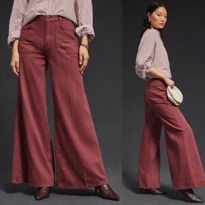NWT Anthropologie PILCRO The Jane High-rise Wide-leg Pants 26Tall